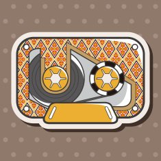 Audiotape theme elements vector eps N203