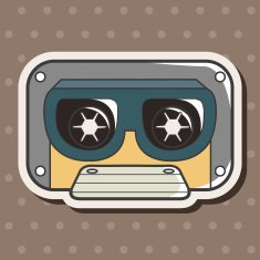 Audiotape theme elements vector eps N204