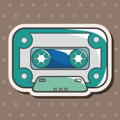 Audiotape theme elements vector eps N207