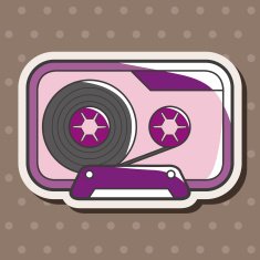 Audiotape theme elements vector eps N208