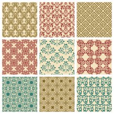 Set of 9 seamless patterns N7
