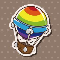 style hot air ballon theme elements vector eps N127