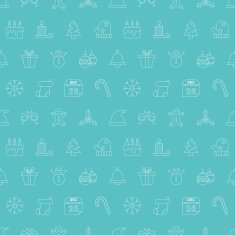 Christmas line icon pattern set N2