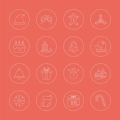 Christmas line icon set N2