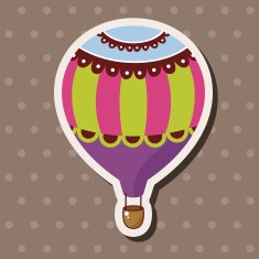 style hot air ballon theme elements vector eps N130