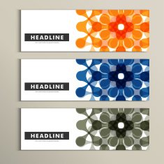 Three vector pattern abstract in banner design