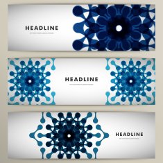 Three vector pattern abstract in banner design N2