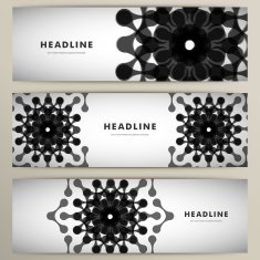 Three vector pattern abstract in banner design N3