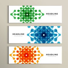 Three vector pattern abstract in banner design N5