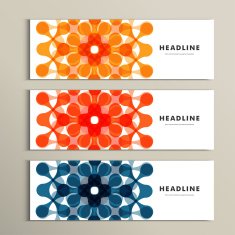 Three vector pattern abstract in banner design N6