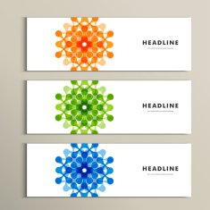 Three vector pattern abstract in banner design N7