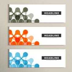 Three vector pattern abstract in banner design N8