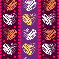 Seamless pattern with beautiful striped hearts
