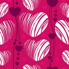 Seamless pattern with striped hearts N2