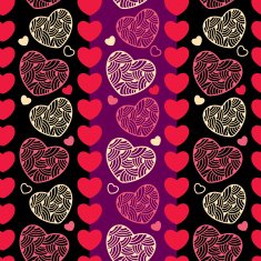 Seamless pattern with decorative hearts N2