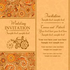 Wedding invitation in east turkish style orange N2