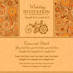 Wedding invitation in east turkish style orange N3