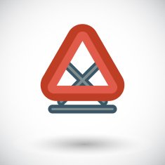Warning triangle single icon
