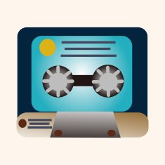 Audiotape theme elements vector eps N226