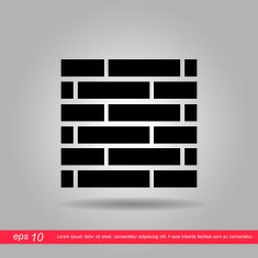 brick wall icon vector illustration eps10 on grey background