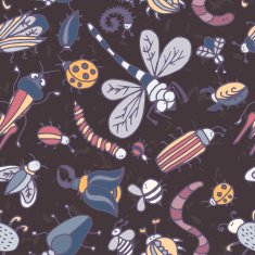 Cute cartoon insect pattern Summer concept texture