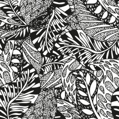 Doodling hand drawn seamless background with feathers N2
