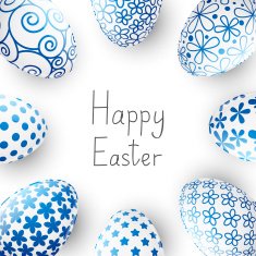 Set of blue Easter eggs N2