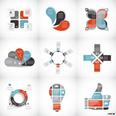 Collection of Infographic Templates for Business Vector Illustration N61