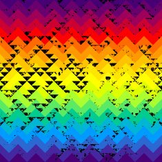 Grunge triangles pattern on rainbow colorful background