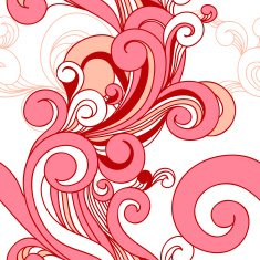 pink vector seamless pattern with swirls