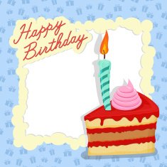 Happy birthday card Place for text