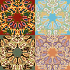 Set of Seamless with abstract colorful floral patterns N11