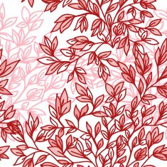 vector seamless floral pattern with leaves