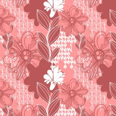 abstract vector seamless floral pattern with flowers