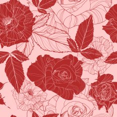 gentle vector seamless floral pattern with roses