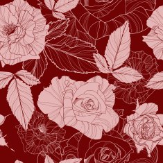 gentle vector seamless floral pattern with roses N2