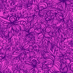 beautiful vector floral hand drawn seamless pattern with swirls