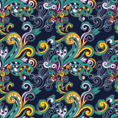 Abstract floral vector seamless pattern N2