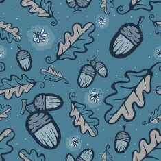 Night oak forest pattern