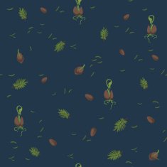 Seamless texture pine sprouted seeds and needles N2
