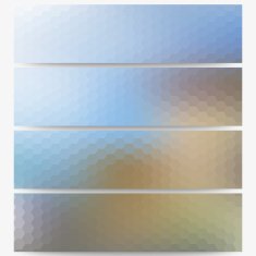 Abstract hexagonal headers set blurred design vector N18