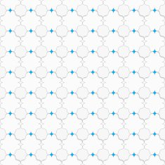 Colored with blue pointy squares on white
