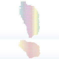 Map of Commonwealth Dominica with Dot Pattern