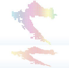 Map of Republic Croatia with Dot Pattern