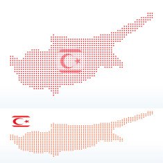 Map of Turkish Republic North Cyprus with Dot Pattern