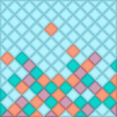 Colorful Background made of stitched squares in patchwork style