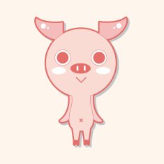 animal pig cartoon theme elements N28