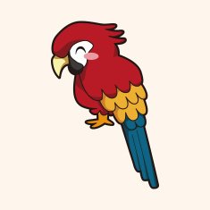 animal parrot cartoon theme elements N3