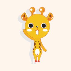 animal giraffe cartoon theme elements N22