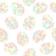 Easter seamless pattern eggs with Low Polygonal Background Seamless
